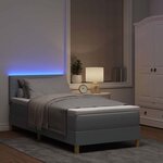 vidaXL Lit à ressorts avec matelas Gris clair 90 x 190 cm tissu