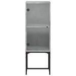 vidaXL Armoire latérale avec porte en verre gris béton 35x37x100 cm