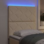 vidaXL Tête de lit avec des lumières à LED Réglable Crème 80 cm tissu