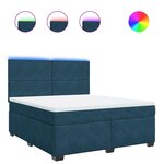 vidaXL Sommier à lattes de lit et matelas bleu 180x200 cm velours