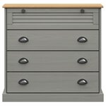 vidaXL Commode VIGO gris 80x40x76 cm bois massif de pin