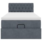 vidaXL Cadre de lit ottoman avec matelas gris foncé 100x200 cm velours