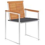 vidaXL Chaises de jardin avec coussins lot de 2 Acacia solide et acier