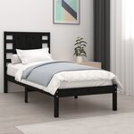 vidaXL Cadre de lit sans matelas noir 75x190 cm bois massif