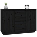 vidaXL Buffet Noir 111x34x75 cm Bois massif de pin