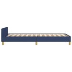 vidaXL Cadre de lit avec tête de lit sans matelas bleu 90x190 cm tissu