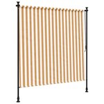vidaXL Store roulant d'extérieur orange et blanc 200x270cm tissu acier