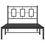 vidaXL Cadre de lit métal sans matelas avec tête de lit noir 100x190cm
