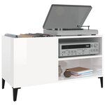 vidaXL Armoire à disques blanc brillant 84 5x38x48cm bois d'ingénierie