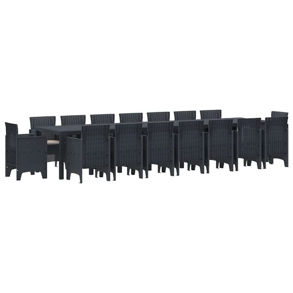 vidaXL Ensemble de salle à manger pour jardin 17 Pièces Anthracite