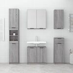 vidaXL Armoire à miroir de salle de bain Sonoma gris 64x20x67 cm