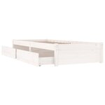 vidaXL Cadre de lit sans matelas avec tiroirs blanc
