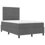 vidaXL Lit à ressorts avec matelas et LED - Gris foncé - 120x200 cm Tissu