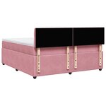 vidaXL Sommier à lattes de lit avec matelas Rose 180x200 cm Velours