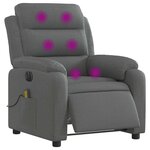 vidaXL Fauteuil inclinable de massage électrique gris foncé tissu