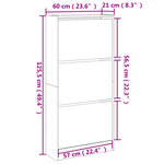 vidaXL Armoire à chaussures gris béton 60x21x125 5cm bois d'ingénierie