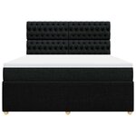 vidaXL Sommier à lattes de lit avec matelas Noir 180x200 cm Tissu