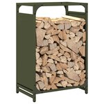 vidaXL Portant de bois chauffage vert olive 44x28x65 cm