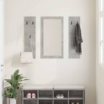 vidaXL Porte-manteau mural Montage mural Gris béton 96 x 1 5 x 90 cm