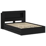 vidaXL Cadre de lit avec rangement Noir 150 x 200 cm Bois d'ingénierie