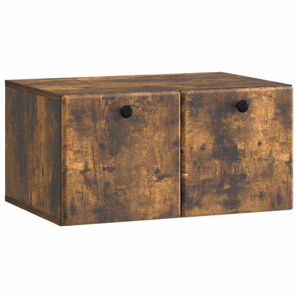 vidaXL Meuble TV mural 59 5 x 41 x 30 cm Chêne fumé Bois d'ingénierie