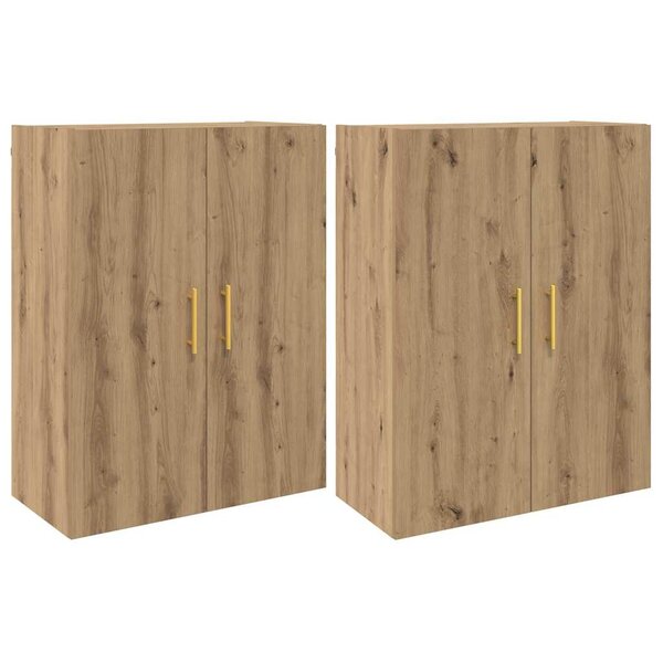 vidaXL Armoires Murailles 2 Pièces chêne artisanal 69 5 x 34 x 90 cm