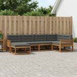 vidaXL Ensemble de canapés d'extérieur 6 pc Naturel et Anthracite