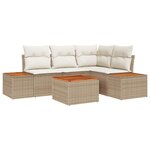 vidaXL Ensemble de canapé de jardin 5 Pièces Beige Poly rotin