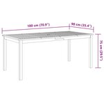 vidaXL Ensemble à manger de jardin 7 Pièces 180x90x75 cm Bois d'acacia solide