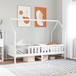 vidaXL Cadre de lit d'enfants forme de maison 90x190cm bois massif pin