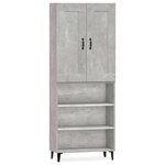 vidaXL Buffet haut Gris béton Bois d'ingénierie