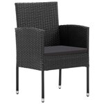 vidaXL Ensemble à manger de jardin coussins 5Pièces Noir Résine tressée