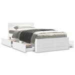 vidaXL Cadre de lit avec tête de lit sans matelas blanc 75x190 cm