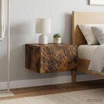 vidaXL Table d'appoint murale 2 pc Chêne fumé 34 5 x 33 x 20 cm