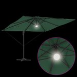 vidaXL Parasol déporté Roma avec LEDs Vert 286x285x270 cm Aluminium