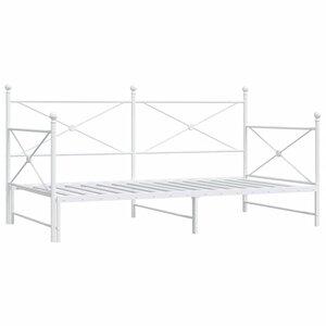 vidaXL Lit de jour avec lit gigogne sans matelas blanc 100x200cm acier