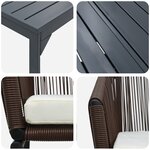 vidaXL Ensemble de salle à manger de jardin de 7 pièces avec coussins en poly rotin marron