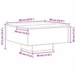 vidaXL Table basse Chêne noir 60 x 60 x 31 5 cm Bois d'ingénierie