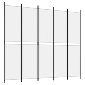 vidaXL Cloison de séparation 5 panneaux Blanc 250x220 cm Tissu