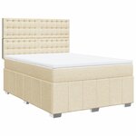 vidaXL Sommier à lattes de lit avec matelas Crème 140x200 cm Tissu