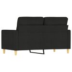 vidaXL Canapé à 2 places Noir 120 cm Tissu