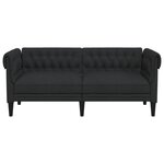 vidaXL Canapé Chesterfield 2 places noir tissu