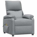 vidaXL Fauteuil de massage Gris clair Tissu