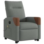 vidaXL Fauteuil inclinable de massage électrique Gris foncé Tissu