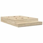vidaXL Cadre de lit avec rangement avec tiroir Chêne Sonoma 140 cm