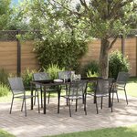 vidaXL Set de salle à manger de jardin 7 pièces en acier anthracite
