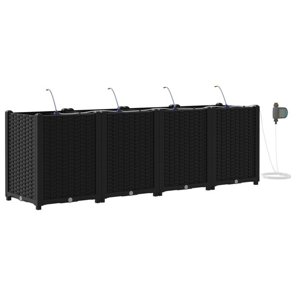 vidaXL Pots de jardin Noir 160 x 40 x 52 cm Acier