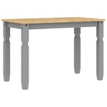 vidaXL Table à manger Corona gris 112x60x75 cm bois massif de pin