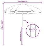 Parasol de plage vidaXL avec poteau en aluminium Camouflage 240 cm