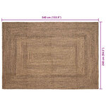 vidaXL Tapis Naturel et noir 240 x 340 cm Jute